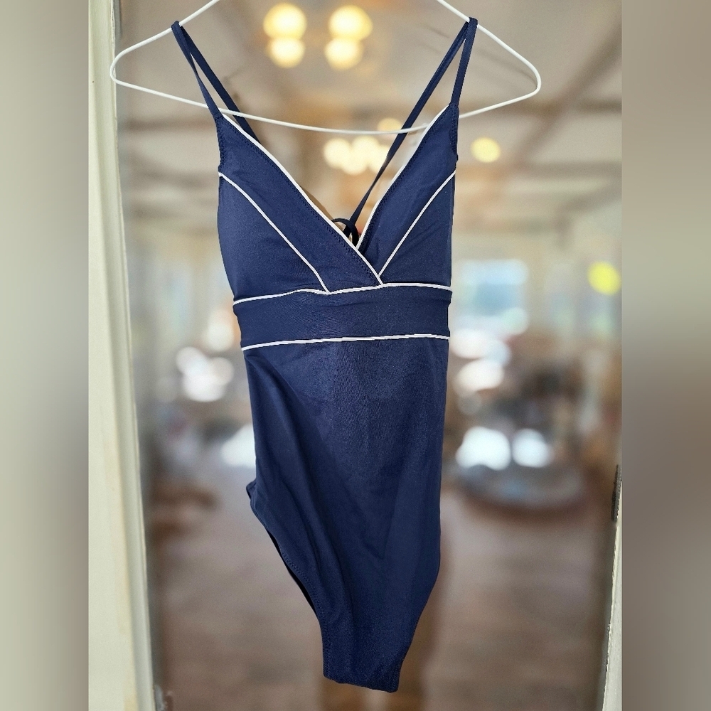 Vineyard Vines Blue Swim Swimsuit One Piece Beach Vacation Cruise Summer Small